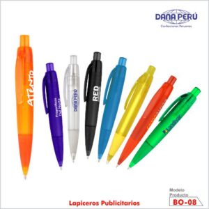 Lapicero publicitario BO 08. Venta de lapiceros plásticos personalizados para publicidad.