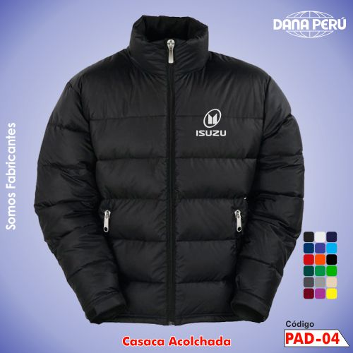 Casacas acolchadas impermeables personalizadas con logo. Casacas para empresas a precio económico.