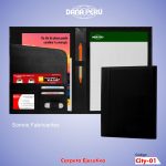 Cartapacios ejecutivos de cuero personalizados con logo en alto relieve. Carpeta ejecutiva de alta calidad a precio económico.