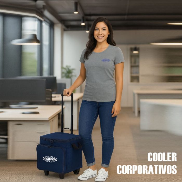 Loncheras Cooler con Ruedas personalizadas con logo. Loncheras corporativas de muy buena calidad a precio económico. Envíos a todo el Perú.